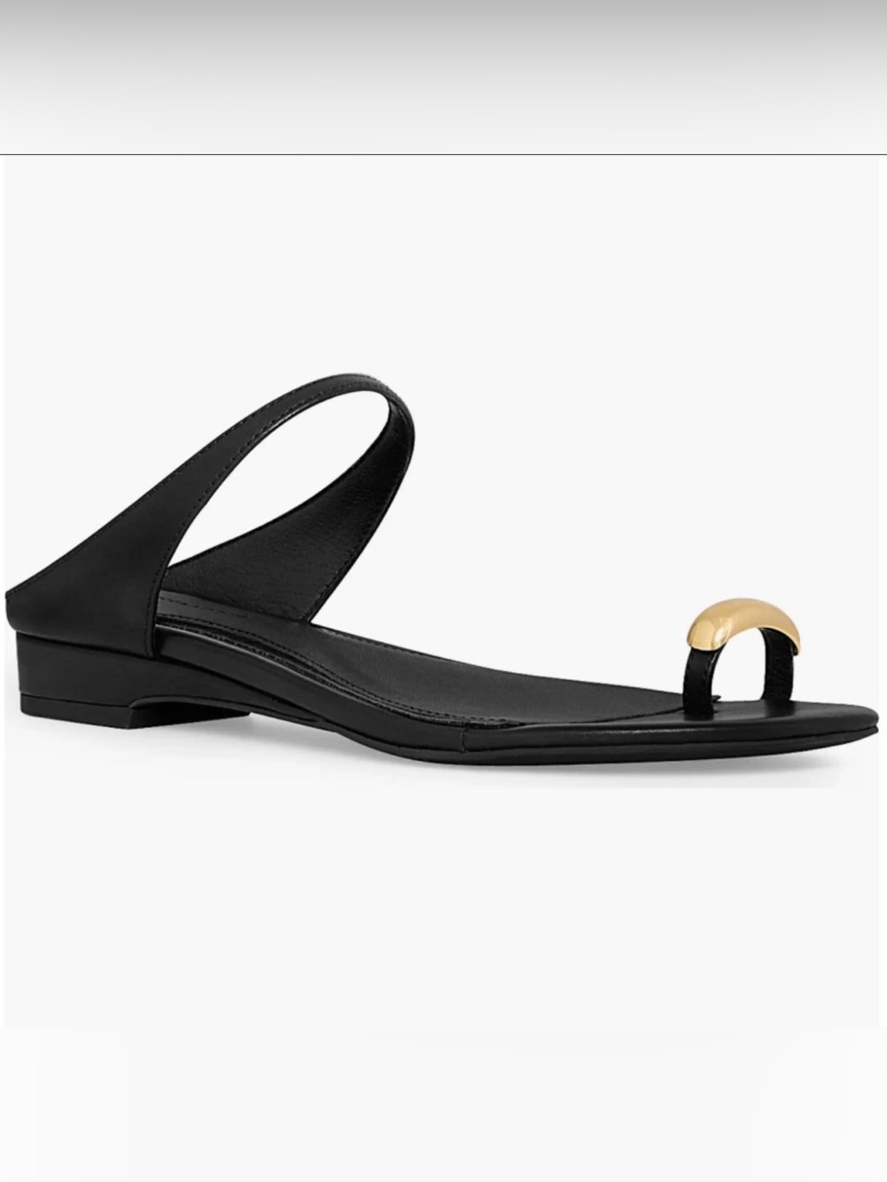 Rebecca Minkoff Black Leather Sandals with Gold Accent
